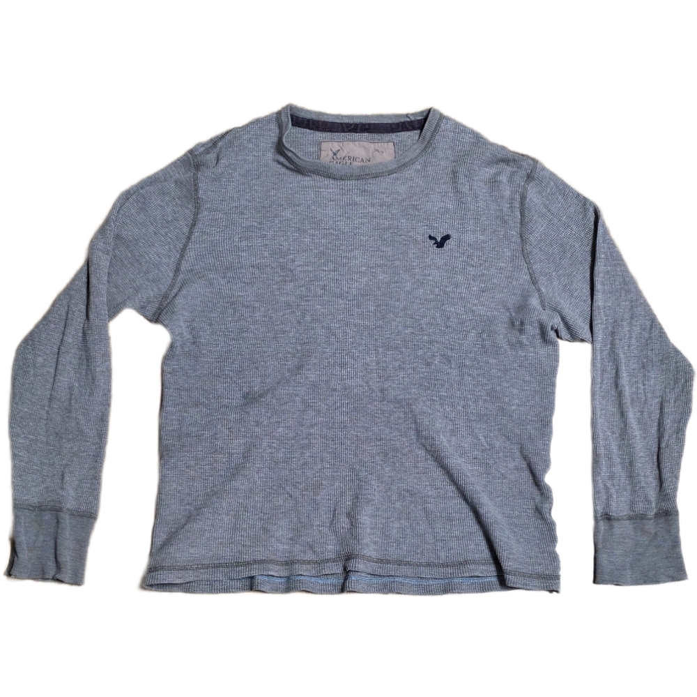 Vintage American Eagle Outfitters Thermal T Shirt Boy's Size XL Gray Long Sleeve